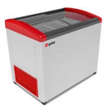 Ларь морозильный GELLAR FG 350 E гнутое стекло (-12...-25) красный