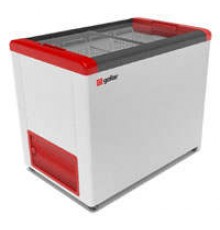 Ларь морозильный GELLAR FG 350 C прямое стекло (-12...-25) красный
