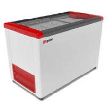 Ларь морозильный GELLAR FG 400 C прямое стекло (-12...-25) красный